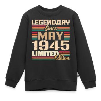 Mai 1945 Mai - Jubiläum Mai 1945 - Kinder Premium Organic Sweatshirt - Schwarz - Vorne - AI Model Kid Female (0cm)