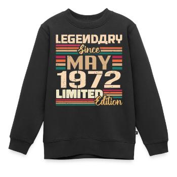 Mai 1972 Mai - Jubiläum Mai 1972 - Kinder Premium Organic Sweatshirt - Schwarz - Vorne - AI Model Kid Female (0cm)