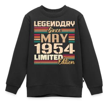 Mai 1954 Mai - Jubiläum Mai 1954 - Kinder Premium Organic Sweatshirt - Schwarz - Vorne - AI Model Kid Female (0cm)