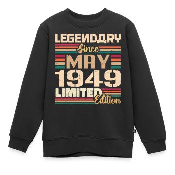 Mai 1949 Mai - Jubiläum Mai 1949 - Kinder Premium Organic Sweatshirt - Schwarz - Vorne - AI Model Kid Female (0cm)