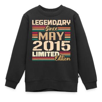 Mai 2015 Mai - Jubiläum Mai 2015 - Kinder Premium Organic Sweatshirt - Schwarz - Vorne - AI Model Kid Female (0cm)