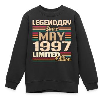 Mai 1997 Mai - Jubiläum Mai 1997 - Kinder Premium Organic Sweatshirt - Schwarz - Vorne - AI Model Kid Female (0cm)