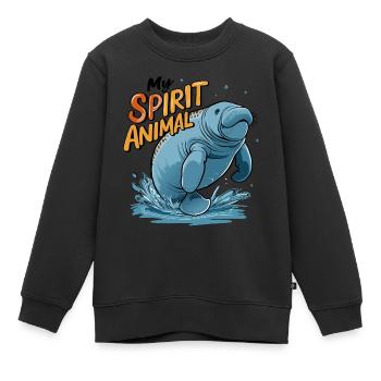 Dugong mein Spirit Animal ich liebe Manatees - Kinder Premium Organic Sweatshirt - Schwarz - Vorne - AI Model Kid Female (0cm)