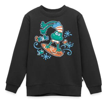Splash - Surferglück - Kinder Premium Organic Sweatshirt - Schwarz - Vorne - AI Model Kid Female (0cm)