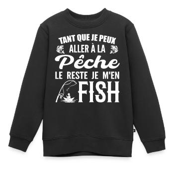 Wenn ich angeln gehen kann, fische ich den Rest - Kinder Premium Organic Sweatshirt - Schwarz - Vorne - AI Model Kid Female (0cm)