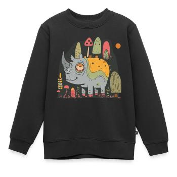 Müdes Nashorn - Kinder Premium Organic Sweatshirt - Schwarz - Vorne - AI Model Kid Female (0cm)