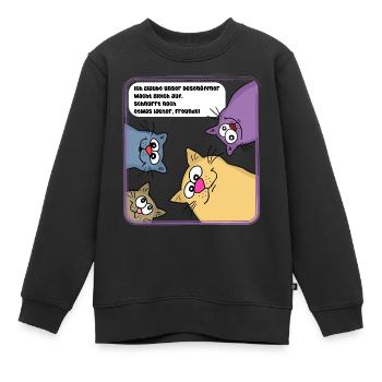 Katzen am Morgen - Kinder Premium Organic Sweatshirt - Schwarz - Vorne - AI Model Kid Female (0cm)