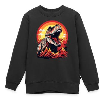 Tyrannosaurus - Kinder Premium Organic Sweatshirt - Schwarz - Vorne - AI Model Kid Female (0cm)