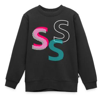 S Initiale - Sweat Premium enfant bio - noir - Devant - AI Model Kid Female (0cm)