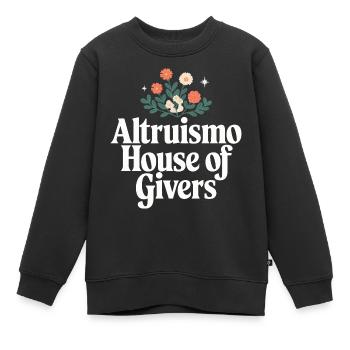 Altruisme Don désintéressé Donner d’école - Sweat Premium enfant bio - noir - Devant - AI Model Kid Female (0cm)