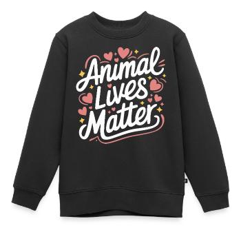 Végétarien Végétalien Végétarien Végétarien - Sweat Premium enfant bio - noir - Devant - AI Model Kid Female (0cm)