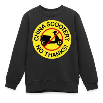 China Scooter? No Thanks! (3-farbig) - Kinder Premium Organic Sweatshirt - Schwarz - Vorne - AI Model Kid Female (0cm)