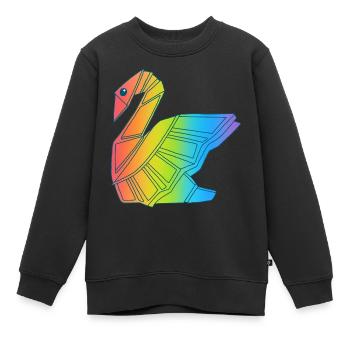 Regenbogen-Schwan - Kinder Premium Organic Sweatshirt - Schwarz - Vorne - AI Model Kid Female (0cm)