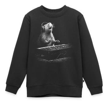 Wasserschwein Keyboard Synthesizer Musik DJ - Kinder Premium Organic Sweatshirt - Schwarz - Vorne - AI Model Kid Female (0cm)