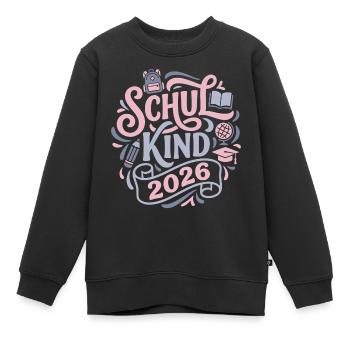 Schulkind 2026  - Kinder Premium Organic Sweatshirt - Schwarz - Vorne - AI Model Kid Female (0cm)