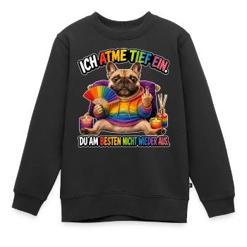 Ich atme tief ein... - Kinder Premium Organic Sweatshirt - Schwarz - Vorne - AI Model Kid Female (0cm)