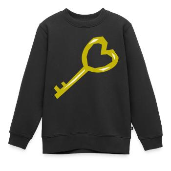 Cool clé or Moyen Âge Trésor Pirate - Sweat Premium enfant bio - noir - Devant - AI Model Kid Female (0cm)