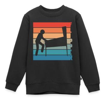 flipper - Sweat Premium enfant bio - noir - Devant - AI Model Kid Female (0cm)