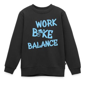 work bike balance - Kinder Premium Organic Sweatshirt - Schwarz - Vorne - AI Model Kid Female (0cm)