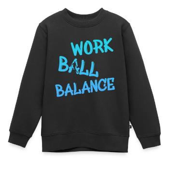 Basketball, Streetball, Work Ball Balance - Kinder Premium Organic Sweatshirt - Schwarz - Vorne - AI Model Kid Female (0cm)
