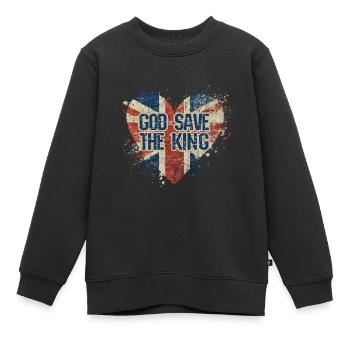 Couronnement du roi britannique Charles Angleterre Drapeau - Sweat Premium enfant bio - noir - Devant - AI Model Kid Female (0cm)