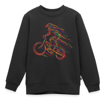 BMX Bunte Farbe Grafik Biker Freestyle Racing - Kinder Premium Organic Sweatshirt - Schwarz - Vorne - AI Model Kid Female (0cm)