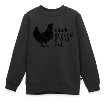 Cluck Around & Find Out Chicken - Sweat Premium enfant bio - noir - Devant - AI Model Kid Female (0cm)