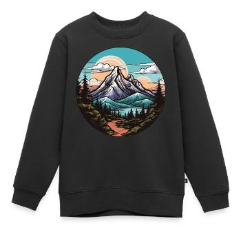 Paysage de montagnes - Sweat Premium enfant bio - noir - Devant - AI Model Kid Female (0cm)