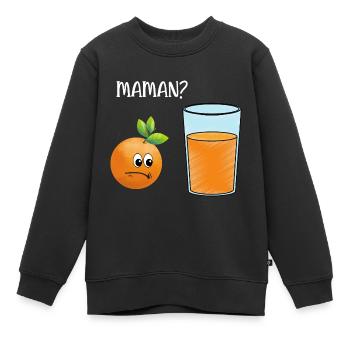 jus d'orange - Sweat Premium enfant bio - noir - Devant - AI Model Kid Female (0cm)