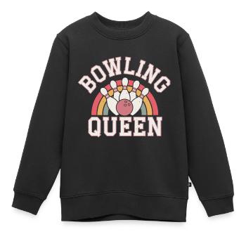 Bowling Queen Bowler - Kinder Premium Organic Sweatshirt - Schwarz - Vorne - AI Model Kid Female (0cm)