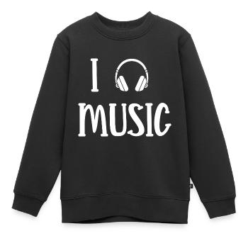 Ich liebe Musik - Kinder Premium Organic Sweatshirt - Schwarz - Vorne - AI Model Kid Female (0cm)