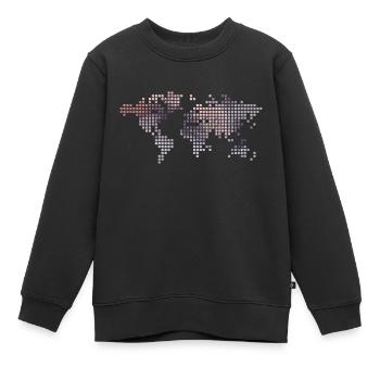 Weltkarte Vierecke - Kinder Premium Organic Sweatshirt - Schwarz - Vorne - AI Model Kid Female (0cm)