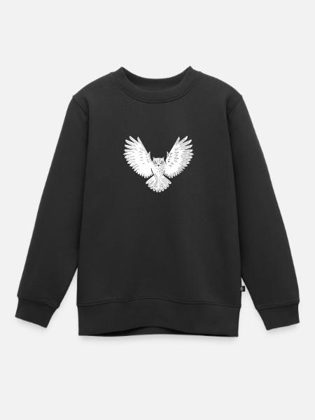 hibou - Sweat Premium enfant bio - noir