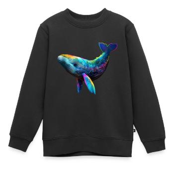 URSPRÜNGLICHER WAL - Kinder Premium Organic Sweatshirt - Schwarz - Vorne - AI Model Kid Female (0cm)