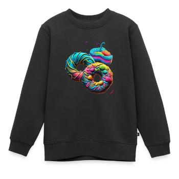 DONUTS MIT GUTER SAHNE - DONUT - Kinder Premium Organic Sweatshirt - Schwarz - Vorne - AI Model Kid Female (0cm)