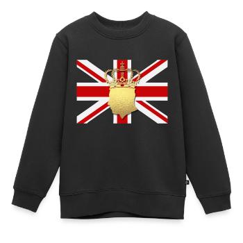 Couronnement du roi britannique Charles Angleterre Drapeau - Sweat Premium enfant bio - noir - Devant - AI Model Kid Female (0cm)