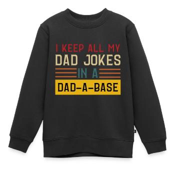 PAPA WITZE - Kinder Premium Organic Sweatshirt - Schwarz - Vorne - AI Model Kid Female (0cm)