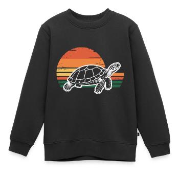 Vintage Schildkröte Meeresleben - Kinder Premium Organic Sweatshirt - Schwarz - Vorne - AI Model Kid Female (0cm)