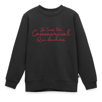 Je suis un commercial qui déchire - Sweat Premium enfant bio - noir - Devant - AI Model Kid Female (0cm)