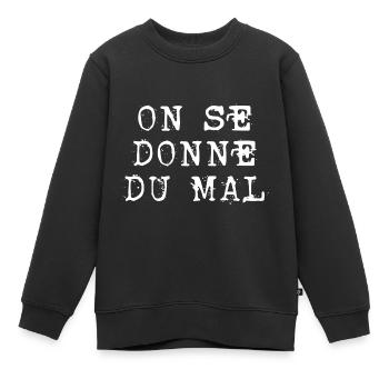 on se donne du mal - Sweat Premium enfant bio - noir - Devant - AI Model Kid Female (0cm)
