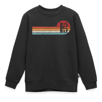 Alto clef alto alto retro clef - Sweat Premium enfant bio - noir - Devant - AI Model Kid Female (0cm)