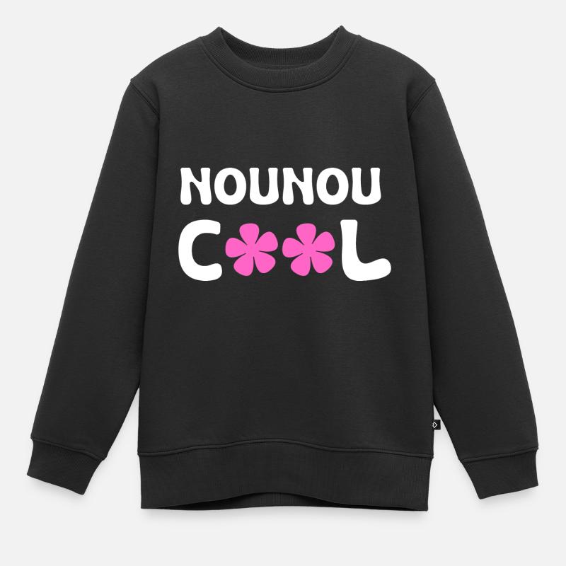 nounou cool - Sweat Premium enfant bio - noir
