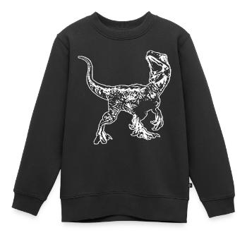 Velociraptor - Sweat Premium enfant bio - noir - Devant - AI Model Kid Female (0cm)
