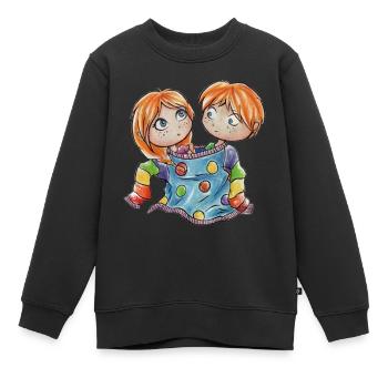 Sternzeichen: Zwillinge - Kinder Premium Organic Sweatshirt - Schwarz - Vorne - AI Model Kid Female (0cm)