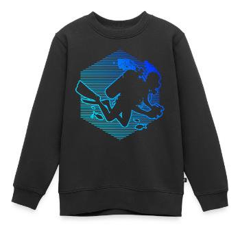 Scuba Taucher Diver Scuba Tauchen Scuba Diver - Kinder Premium Organic Sweatshirt - Schwarz - Vorne - AI Model Kid Female (0cm)