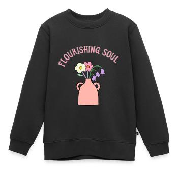 Blumenstrauß in Vase - Aufblühende Schönheit - Kinder Premium Organic Sweatshirt - Schwarz - Vorne - AI Model Kid Female (0cm)