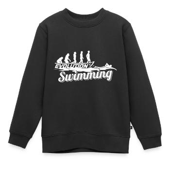 Evolution du nageur de la nageuse - Sweat Premium enfant bio - noir - Devant - AI Model Kid Female (0cm)