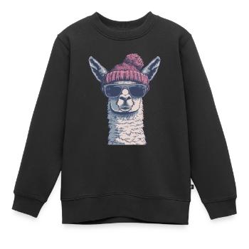 Chilllama Deluxe - Kinder Premium Organic Sweatshirt - Schwarz - Vorne - AI Model Kid Female (0cm)