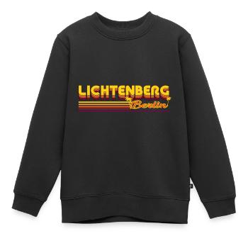 cooles Lichtenberg Berliner Stadtteil Design - Kinder Premium Organic Sweatshirt - Schwarz - Vorne - AI Model Kid Female (0cm)
