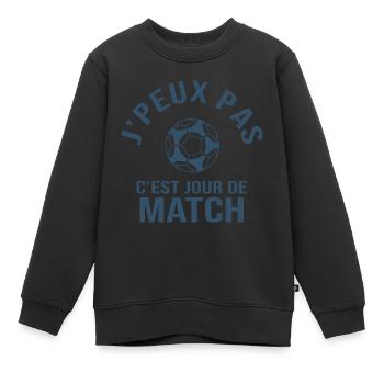 football je peux pas c est match de foot - Sweat Premium enfant bio - noir - Devant - AI Model Kid Female (0cm)